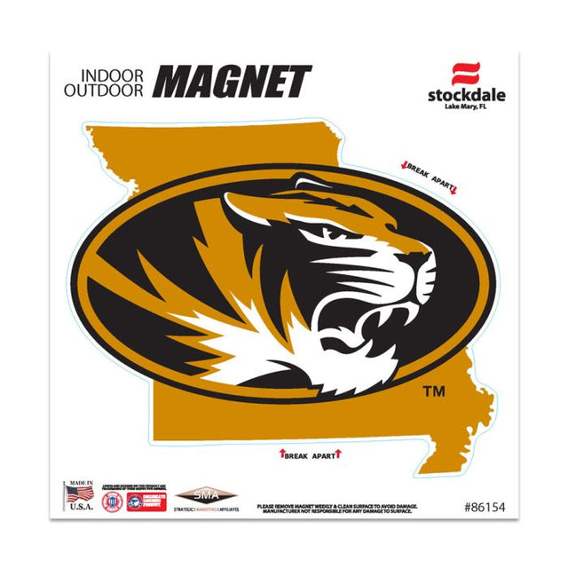 Imanes para exteriores de Missouri Tigers STATE de 6" x 6"