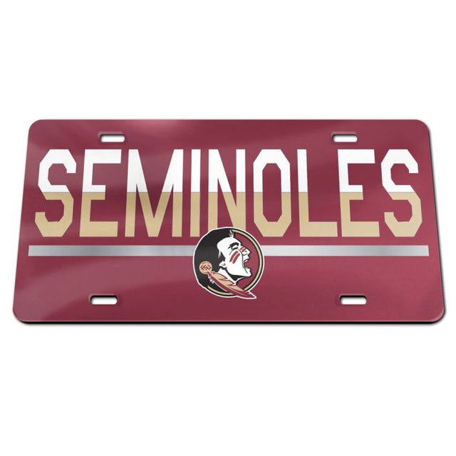 Matrícula acrílica especial COLOR DUO de los Florida State Seminoles