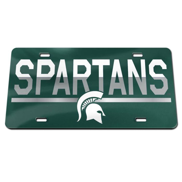 Matrícula acrílica especial COLOR DUO de los Spartans de Michigan State