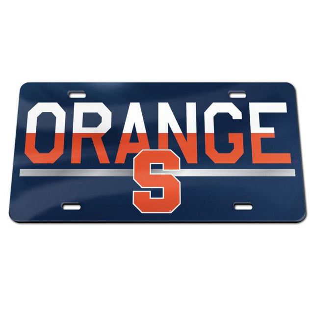 Syracuse Orange COLOR DUO Specialty Acrylic License Plate