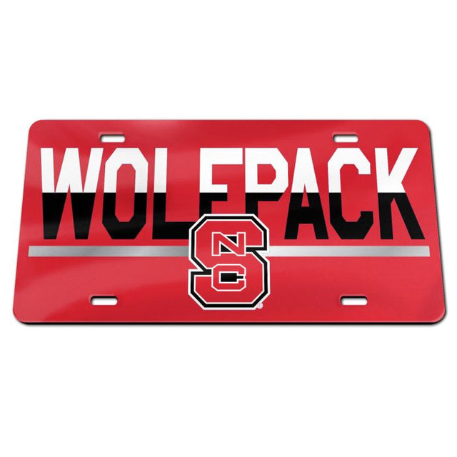 Placa de matrícula especial de acrílico COLOR DUO de NC State Wolfpack