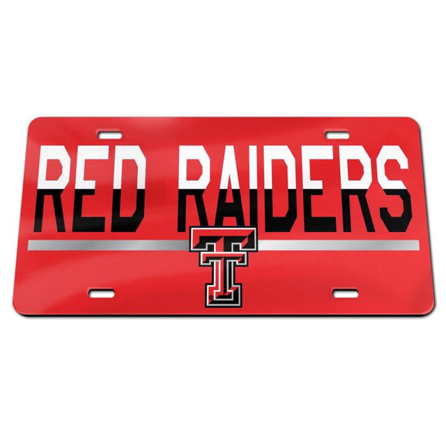 Matrícula acrílica especial COLOR DUO de los Texas Tech Red Raiders