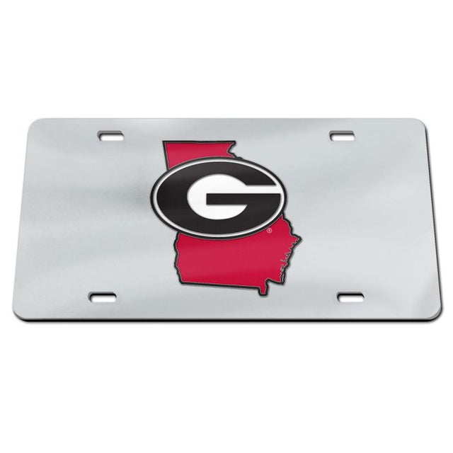 Georgia Bulldogs STATE SHAPE Specialty Acrylic License Plate