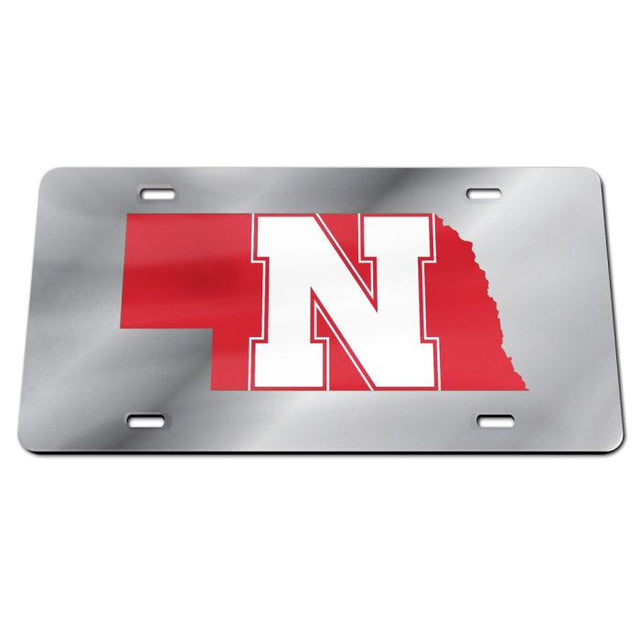 Placas de matrícula clásicas de acrílico del estado de Nebraska Cornhuskers