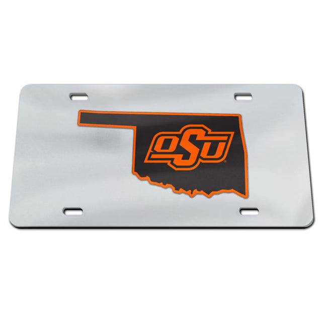 Oklahoma State Cowboys STATE SHAPE Specialty Acrylic License Plate