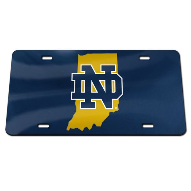 Notre Dame Fighting Irish STATE SHAPE Specialty Acrylic License Plate