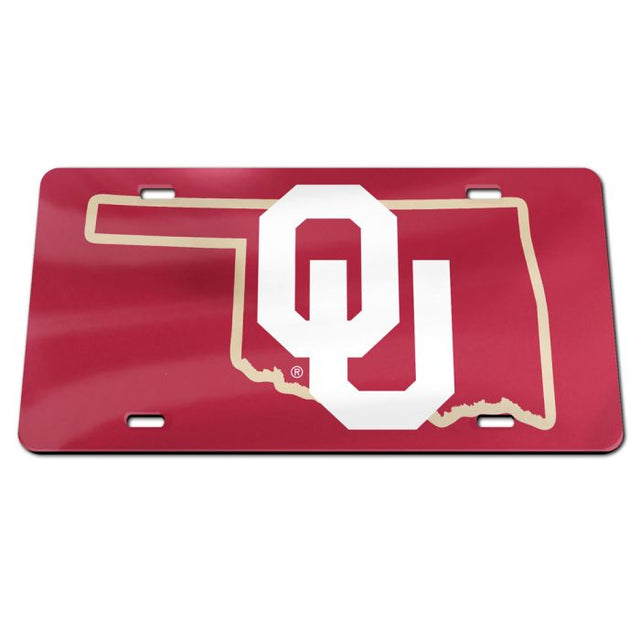 Matrícula especial de acrílico de Oklahoma Sooners STATE