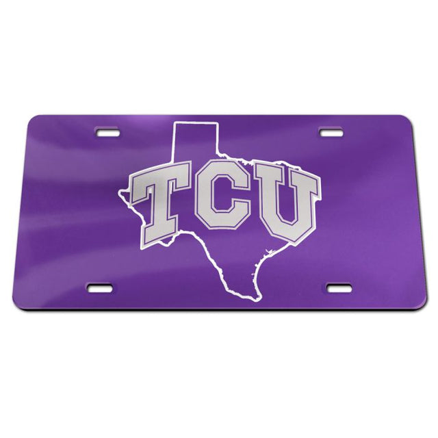 TCU Horned Frogs STATE Specialty Acrylic License Plate