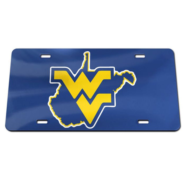 Matrícula especial de acrílico de West Virginia Mountaineers STATE