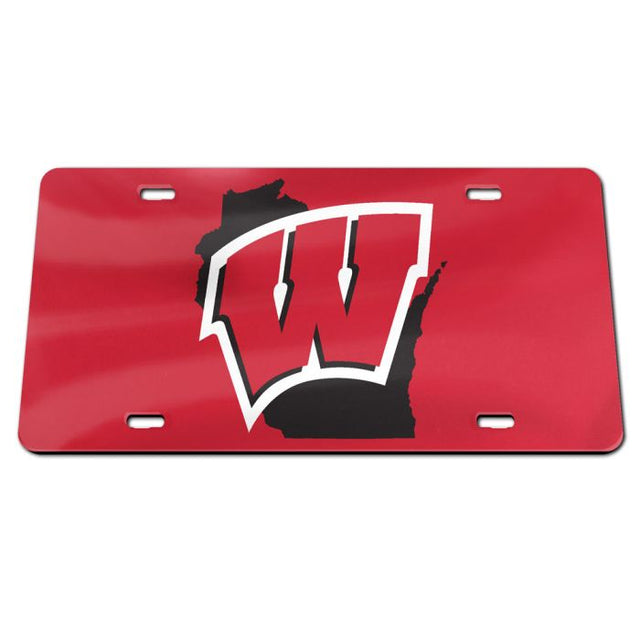 Matrícula especial de acrílico de Wisconsin Badgers STATE