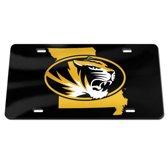 Matrícula especial de acrílico de Missouri Tigers STATE