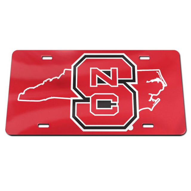 Placa de matrícula especial de acrílico de NC State Wolfpack STATE