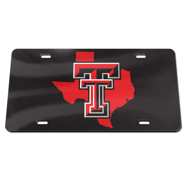 Matrícula de acrílico especial de los Texas Tech Red Raiders STATE