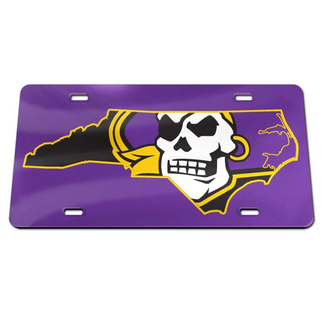 Matrícula especial de acrílico de East Carolina Pirates STATE