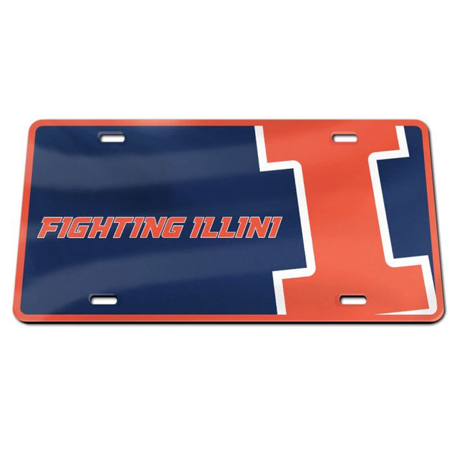 Illinois Fighting Illini MEGA Specialty Acrylic License Plate