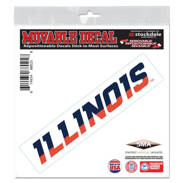 Calcomanía para todas las superficies de Illinois Fighting Illini de 6" x 6"