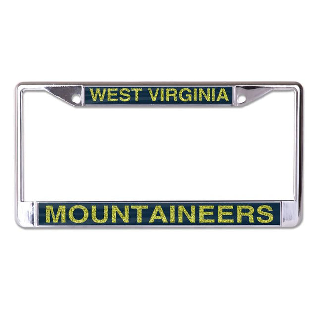 West Virginia Mountaineers GLITTER LETTERS Lic Plt Frame S/L Printed