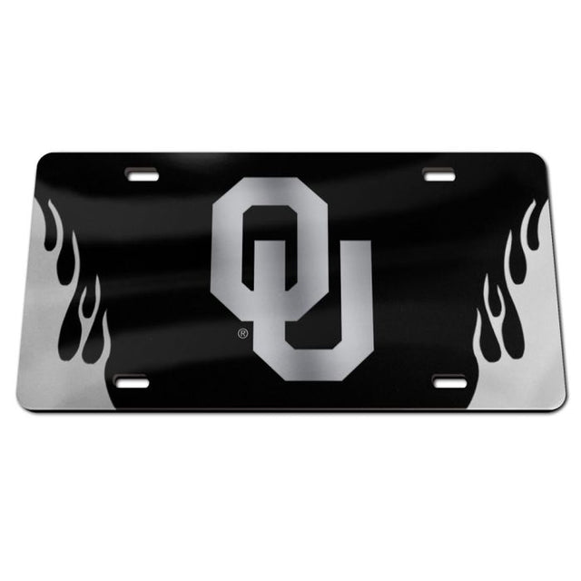 Oklahoma Sooners FLAMES Acrylic Classic License Plates