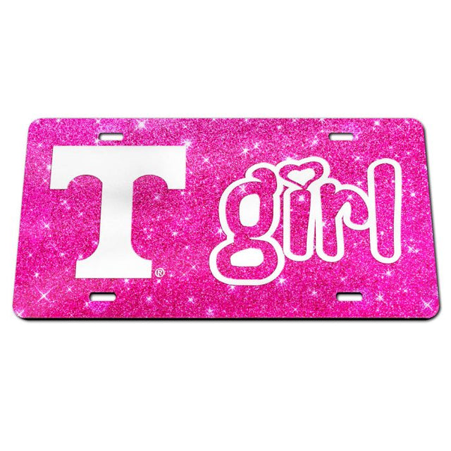 Tennessee Volunteers PINK GLITTER Acrylic Classic License Plates