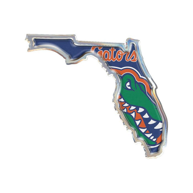 Emblema de metal cromado abovedado de los Florida Gators STATE