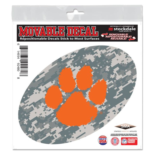 Calcomanía para todo tipo de superficies con diseño de camuflaje de Clemson Tigers, 6" x 6"