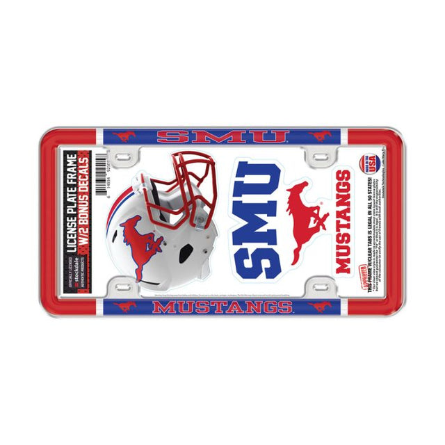 Southern Methodist Mustangs License Plate Thin Frame - Plastic w/Decal