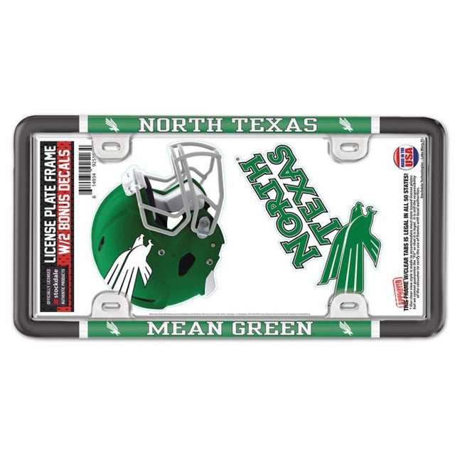 North Texas Mean Green License Plate Thin Frame - Plastic w/Decal