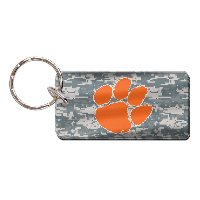 Llavero rectangular con estampado de camuflaje de los Clemson Tigers