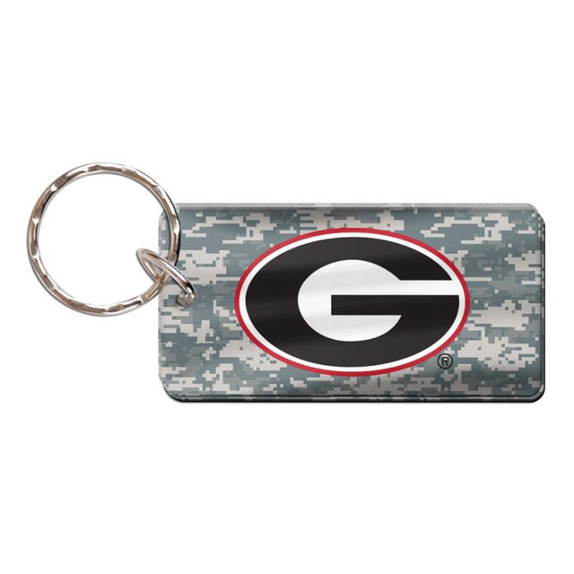 Llavero rectangular con estampado de camuflaje de los Georgia Bulldogs