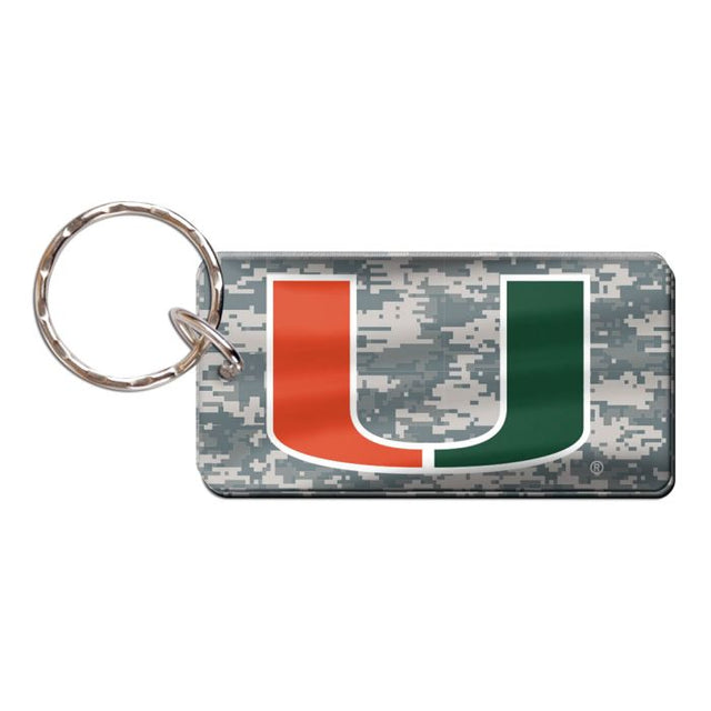 Llavero rectangular con estampado de camuflaje de los Miami Hurricanes