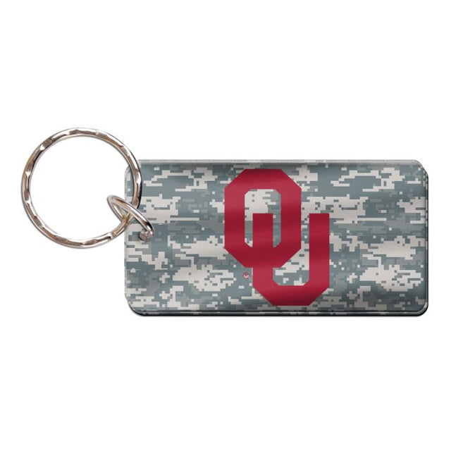 Llavero rectangular con estampado de camuflaje de los Oklahoma Sooners