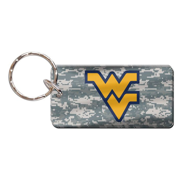 Llavero rectangular con el logo de los West Virginia Mountaineers CAMO