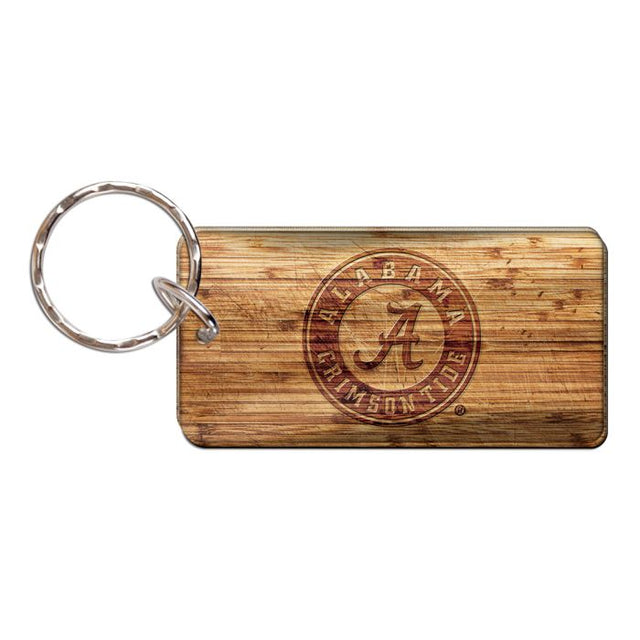 Alabama Crimson Tide WOOD Keychain Rectangle