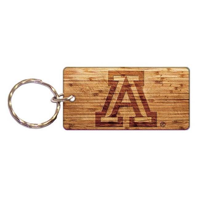 Llavero rectangular de madera de los Arizona Wildcats