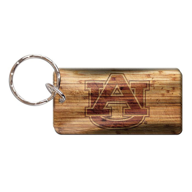 Llavero rectangular de madera de los Auburn Tigers