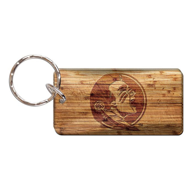 Florida State Seminoles WOOD Keychain Rectangle