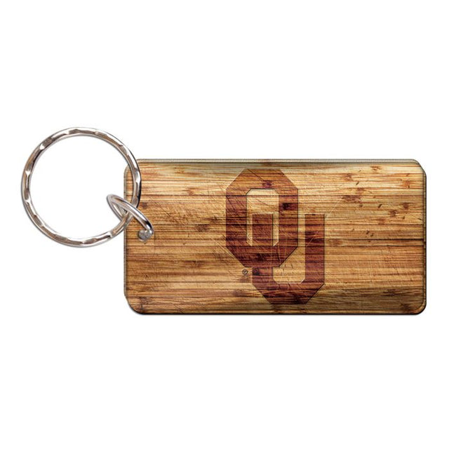 Oklahoma Sooners WOOD Keychain Rectangle