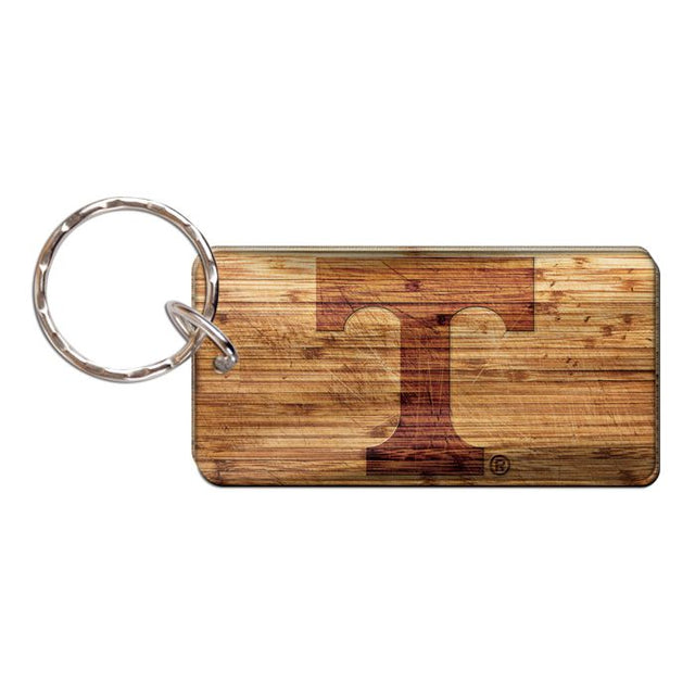 Llavero rectangular de madera de Tennessee Volunteers