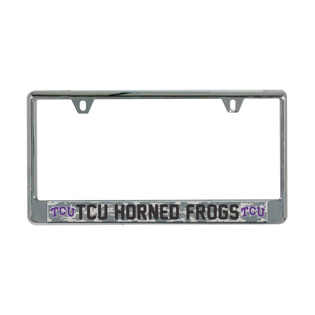 TCU Horned Frogs CAMO Lic Plate Frame B/O Printed