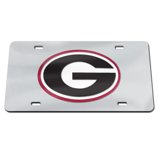 Placa de matrícula de acrílico especial con fondo de espejo de Georgia Bulldogs