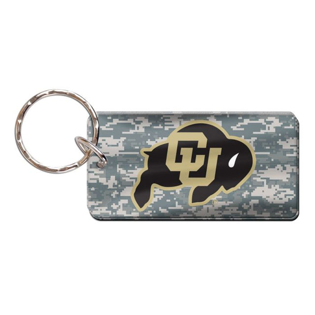 Llavero rectangular con estampado de camuflaje de los Colorado Buffaloes