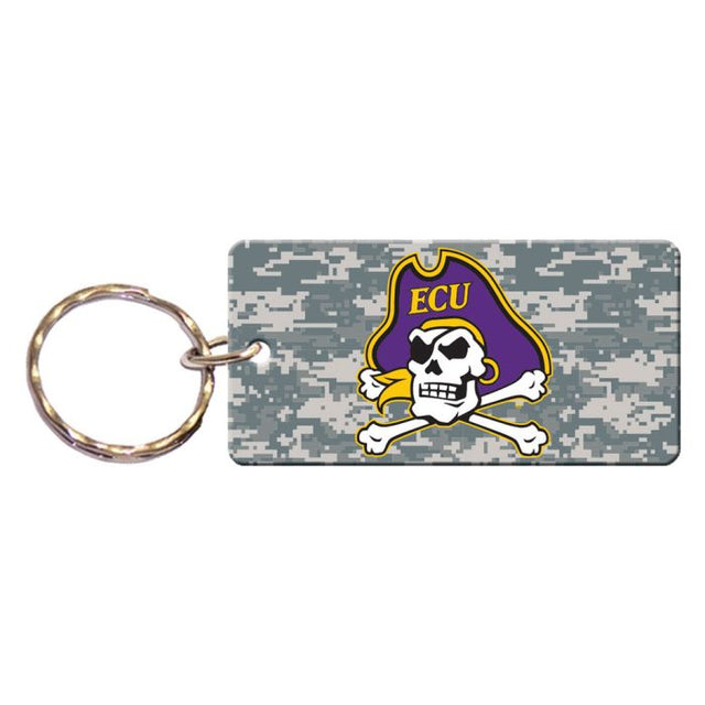 Llavero rectangular con estampado de camuflaje de los Piratas de East Carolina