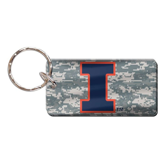 Llavero rectangular con camuflaje de Illinois Fighting Illini