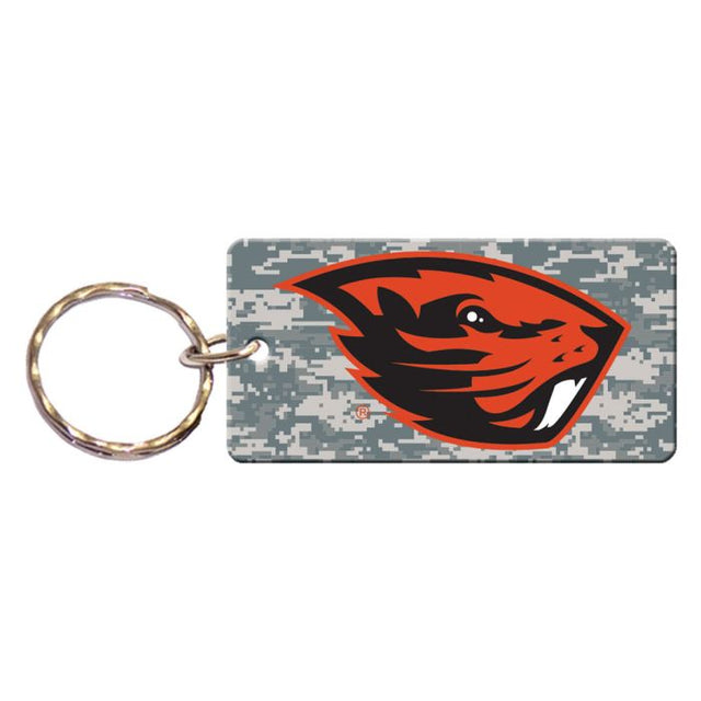 Llavero rectangular con estampado de camuflaje de los Oregon State Beavers