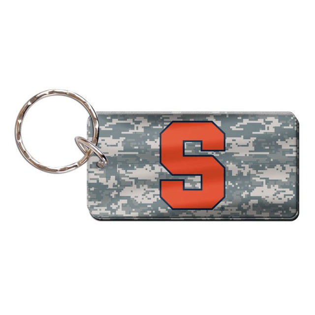 Llavero rectangular con estampado de camuflaje naranja de Syracuse