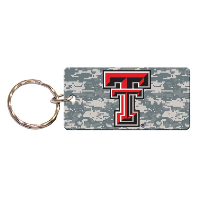 Llavero rectangular con estampado de camuflaje de los Red Raiders de Texas Tech