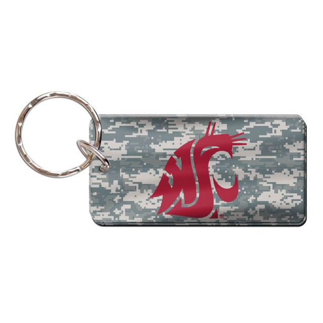 Llavero rectangular con estampado de camuflaje de los Washington State Cougars