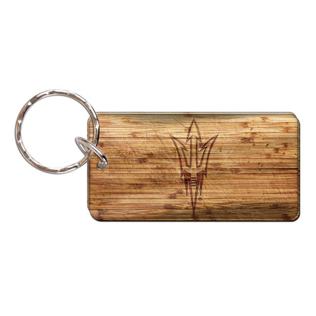 Arizona State Sun Devils WOOD Keychain Rectangle