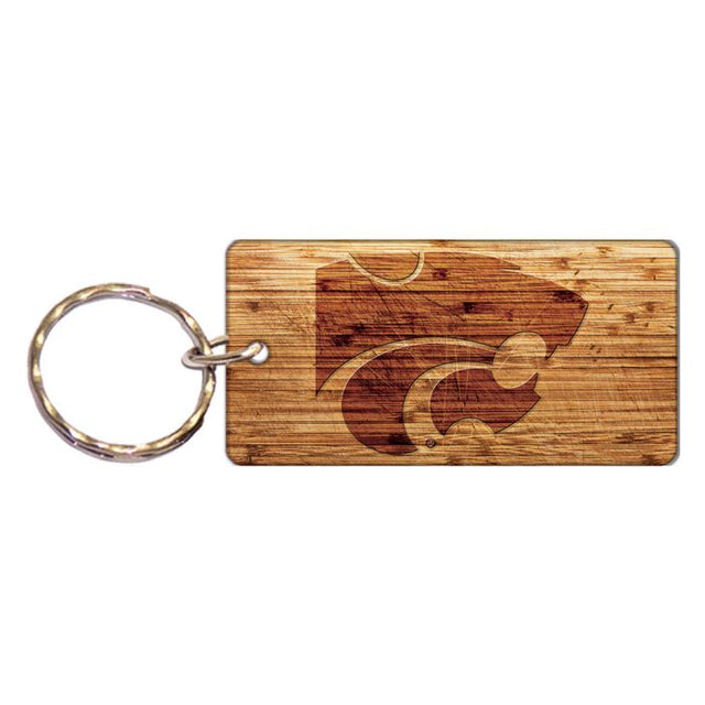 Kansas State Wildcats WOOD Keychain Rectangle