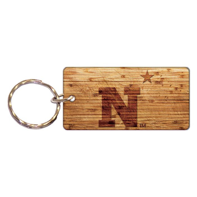 Navy Midshipmen WOOD Keychain Rectangle